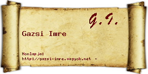 Gazsi Imre névjegykártya